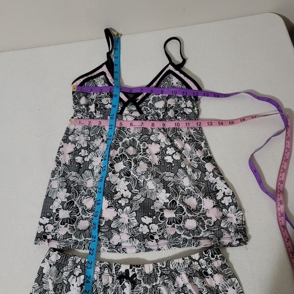 M Laura Ashley Sleep set Cami shorts floral bow - Picture 5 of 10